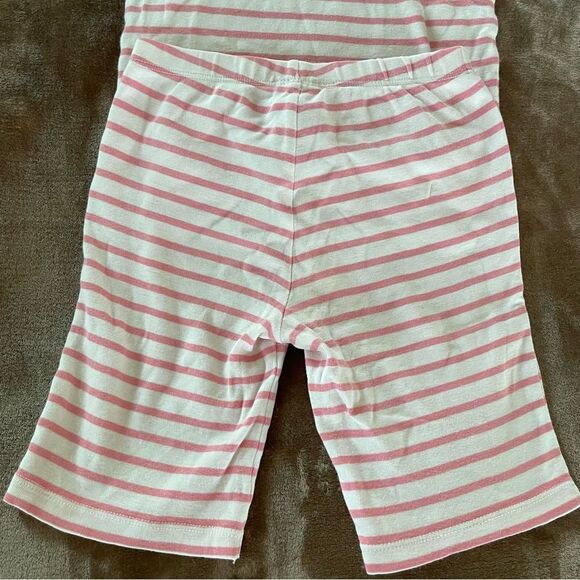 Mini Boden Red/ Pink and White Striped Short John’s Pajama Set Size 6 - Picture 5 of 7